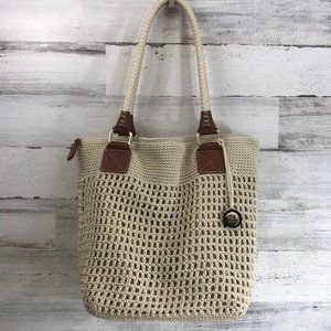 The Sak Beige & Gold Crochet Purse [652p]